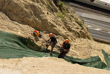 Completed EQC Clifftop Repair Following Land Slip