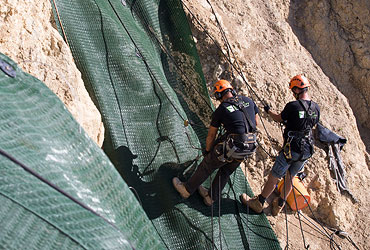 Completed EQC Clifftop Repair Following Land Slip