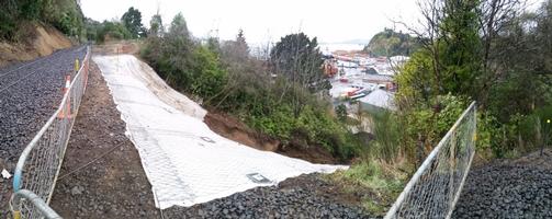 Temporary Stabilisation To Rail Embankment Following Large Underslip