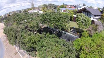 Arial View Of Clifftop Stabilisation With Glass Balustrade Along Edge Of Cliff