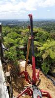 Installation Of Timber Poles For The Wall