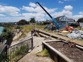 Installation of the waling beam